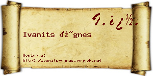 Ivanits Ágnes névjegykártya