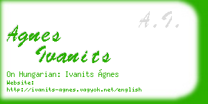 agnes ivanits business card